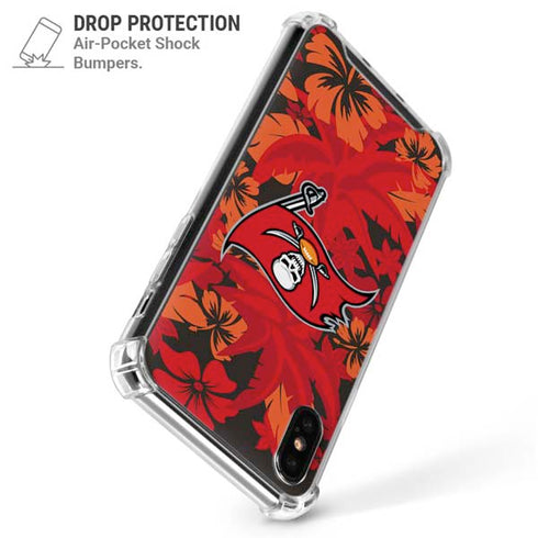 NFL Tampa Bay Buccaneers Tropical Print iPhone XS Max Clear Case